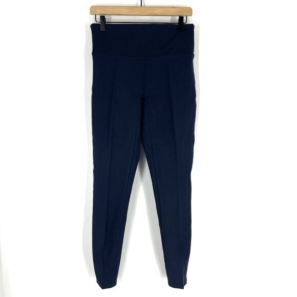 SPANX Pants - Spanx Leggings Size Medium Tall Womens Navy Ankle Ponte Split Hem High Rise